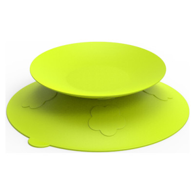 Kidsme Stay-in-Place paliktnis-turētājs ar piesūcekni bļodiņām, pudelītēm un krūzītēm, Lime - 160486 LI