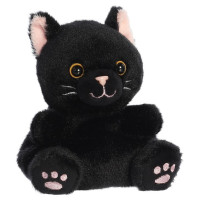 Palm Pals AURORA Palm Pals plīša rotaļlieta melns kaķis , 12 cm