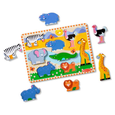 Melissa & Doug Safari puzle ar lieliem gabaliem