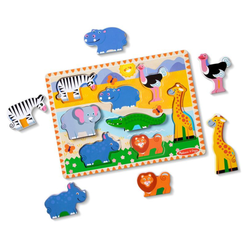 Melissa & Doug Safari puzle ar lieliem gabaliem