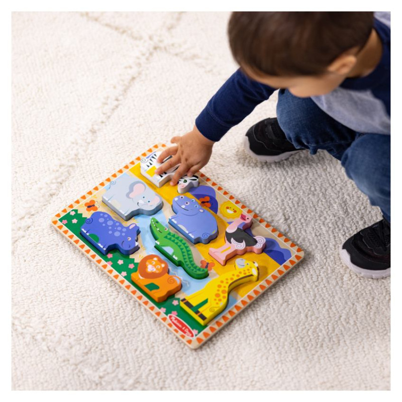Melissa & Doug Safari puzle ar lieliem gabaliem