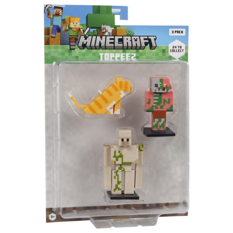 Minecraft 3D zīmuļu uzgaļi, 3 gab.