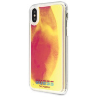 Guess GUHCPXGLCPI iPhone X/Xs różowy /pink hard case California Glow in the dark