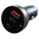 Baseus USB / USB Type C car charger 65 W 5 A SCP Quick Charge 4.0+ Power Delivery 3.0 LCD screen transparent (CCKX-C0A)