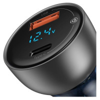 Baseus USB / USB Type C car charger 65 W 5 A SCP Quick Charge 4.0+ Power Delivery 3.0 LCD screen transparent (CCKX-C0A)