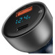 Baseus USB / USB Type C car charger 65 W 5 A SCP Quick Charge 4.0+ Power Delivery 3.0 LCD screen transparent (CCKX-C0A)
