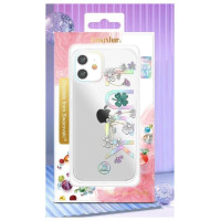Kingxbar Lucky Series case decorated with original Swarovski crystals iPhone 12 mini transparent (Clover)
