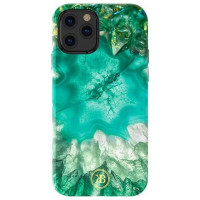 Kingxbar Agate Series case decorated printed Agate iPhone 12 mini green