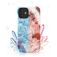 Kingxbar Agate Series case decorated printed Agate iPhone 12 mini green