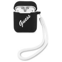 Guess GUACA2LSVSBW AirPods cover black/white Silicone Vintage