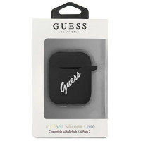 Guess GUACA2LSVSBW AirPods cover black/white Silicone Vintage