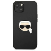 Karl Lagerfeld KLHCP13SPKMK iPhone 13 mini 5,4" czarny/black hardcase Leather Ikonik Karl`s Head Metal