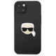 Karl Lagerfeld KLHCP13SPKMK iPhone 13 mini 5,4" czarny/black hardcase Leather Ikonik Karl`s Head Metal