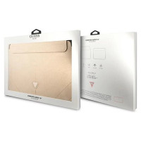 Guess Saffiano Triangle Logo case for a 16" laptop - beige