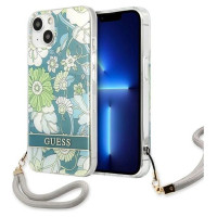 Guess GUHCP13MHFLSN iPhone 13 6.1" green/green hardcase Flower Strap