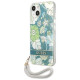 Guess GUHCP13MHFLSN iPhone 13 6.1" green/green hardcase Flower Strap