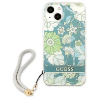 Guess GUHCP13MHFLSN iPhone 13 6.1" green/green hardcase Flower Strap