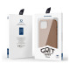 Dux Ducis Grit Leather Case for iPhone 14 Elegant Faux Leather Cover (MagSafe Compatible) Brown
