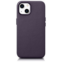 Icarer Case Leather Cover Case for iPhone 14 Dark Purple (WMI14220705-DP) (MagSafe Compatible)
