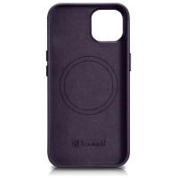 Icarer Case Leather Cover Case for iPhone 14 Dark Purple (WMI14220705-DP) (MagSafe Compatible)