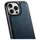 Icarer Leather Oil Wax case covered with natural leather for iPhone 14 Pro blue (WMI14220718-BU)