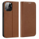 Dux Ducis Skin X2 case for iPhone 14 Pro Max case with magnetic flap brown