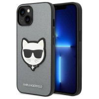 Karl Lagerfeld KLHCP14SSAPCHG iPhone 14 6,1" hardcase srebrny/silver Saffiano Choupette Head Patch