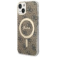 Guess Set Guess GUBPP14SH4EACSW Case+ Charger iPhone 14 6.1" brown/brown hard case 4G Print MagSafe