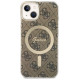 Guess Set Guess GUBPP14SH4EACSW Case+ Charger iPhone 14 6.1" brown/brown hard case 4G Print MagSafe