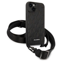 Karl Lagerfeld KLHCP14MSTMK iPhone 14 Plus 6.7" hardcase black/black Monogram Plaque Logo Strap