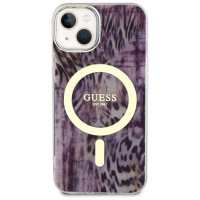Guess Leopard MagSafe case for iPhone 14 - pink