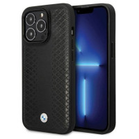 BMW Leather Diamond Pattern case for iPhone 14 Pro - black