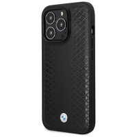 BMW Leather Diamond Pattern case for iPhone 14 Pro - black