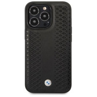 BMW Leather Diamond Pattern case for iPhone 14 Pro - black