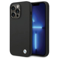 BMW Silicone Metal Logo iPhone 15 Pro Max Case - Black