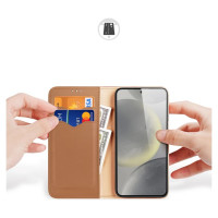 Dux Ducis Hivo case with flap and RFID blocker for Samsung Galaxy S24+ - brown