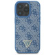 Guess Leather 4G Triangle Strass MagSafe Case for iPhone 16 Pro Max - Blue