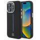 Mercedes Silicone Blue Stripe MagSafe iPhone 16 Pro Case - Black