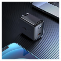 Acefast A23 30W GaN USB-C US Wall Charger - Black