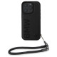 BMW Signature Leather Wordmark Cord Case for iPhone 16 Pro Max - Black