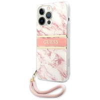 Guess Marble Strap Collection iPhone 13 Pro Max 6.7" Case - Pink