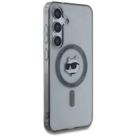 Karl Lagerfeld Button Choupette Head Printed Logo MagSafe Samsung Galaxy S25 Plus case black
