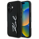 Karl Lagerfeld HC Grained PU Cardslot Metal Signature iPhone 16 Case - Black