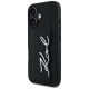 Karl Lagerfeld HC Grained PU Cardslot Metal Signature iPhone 16 Case - Black