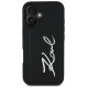 Karl Lagerfeld HC Grained PU Cardslot Metal Signature iPhone 16 Case - Black