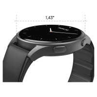 Hama 8900 GPS AMOLED Smartwatch 1.43" with Silicone Strap - Black