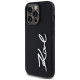 Karl Lagerfeld Silicone Metal Script Logo Case for iPhone 14 Pro Black