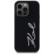 Karl Lagerfeld Silicone Metal Script Logo Case for iPhone 14 Pro Black