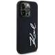 Karl Lagerfeld Silicone Metal Script Logo Case for iPhone 14 Pro Black