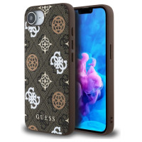 Guess PU 4G Peony case with MagSafe for iPhone 16e - brown